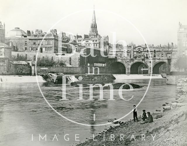 View Pulteney Bridge and Potato Market, Bath c.1880