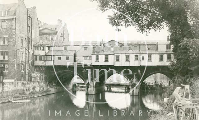 Rear of Pulteney Bridge, Bath 1971