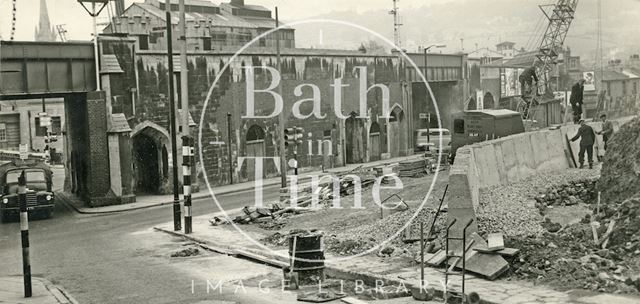 Construction of the new Wells Road at the foot of Holloway, Bath c.1965