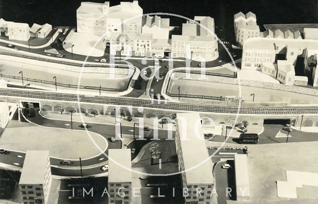 Architect's model for a proposed development of flats at the bottom of Holloway, Bath c.1965