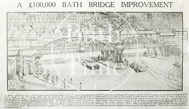 Proposed bridge improvement in Bath c.1930