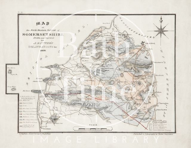 Map of the North West District of Somersetshire 1829