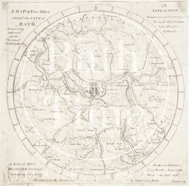 A map of Five Miles round the City of Bath c.1840