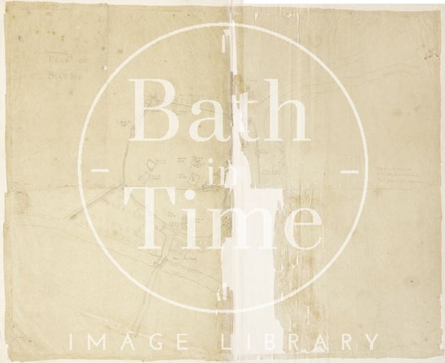 Pencil tracing of Plan De Bathe, Bath c.1650?