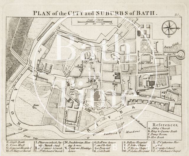 Plan of the City and Suburbs of Bath 1760