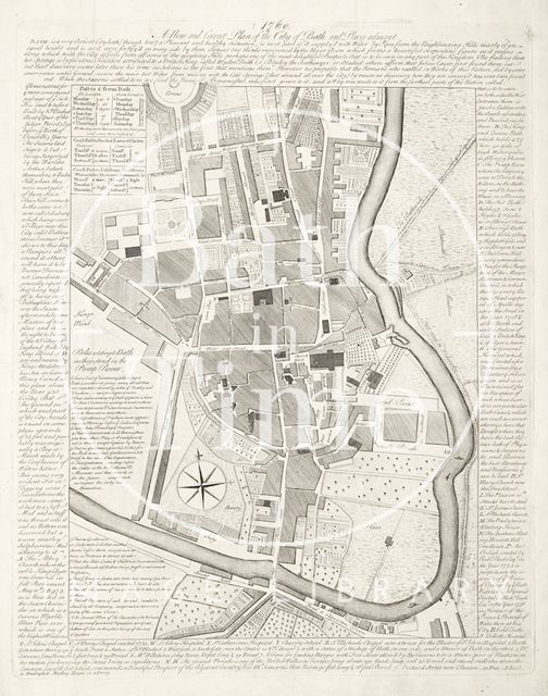 A new and correct plan of Bath and Places adjacent 1760