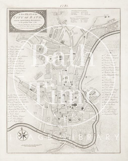 A New and Accurate Plan of the City of Bath, with the additional buildings to the present time 1786