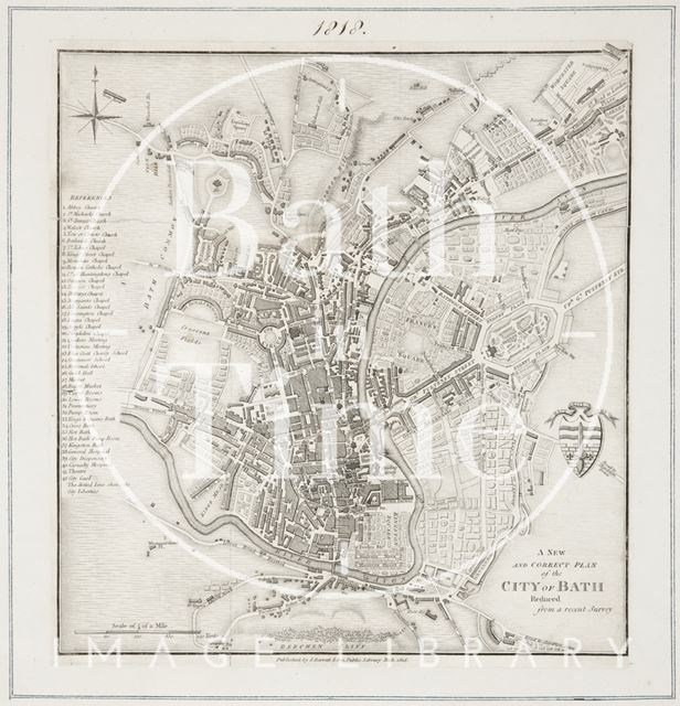 A new and correct plan of the city of Bath reduced from a recent survey 1818