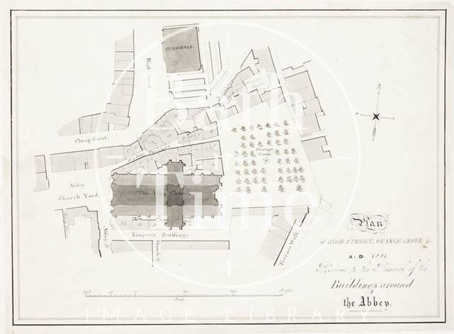 Plan of High Street, Orange Grove &c., Bath 1821