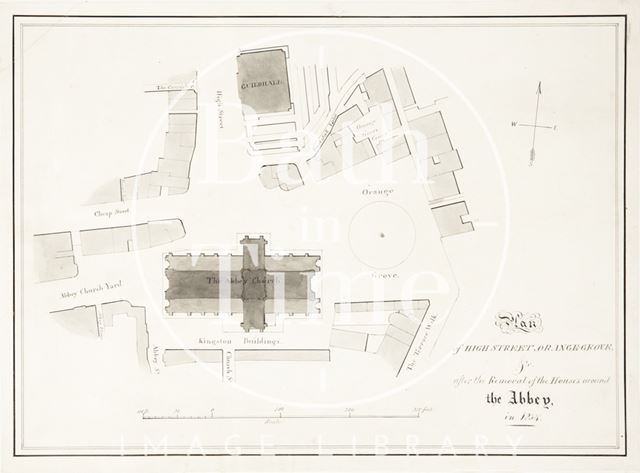 Plan of High Street, Orange Grove &c., Bath 1834