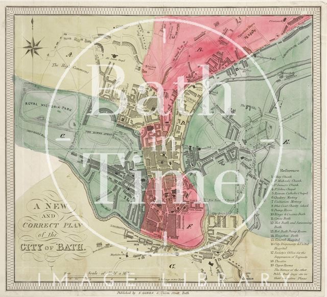 A New and Correct Plan of the City of Bath 1836