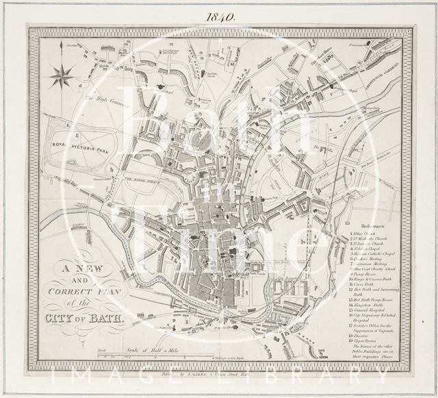 A new and correct plan of the city of Bath 1840