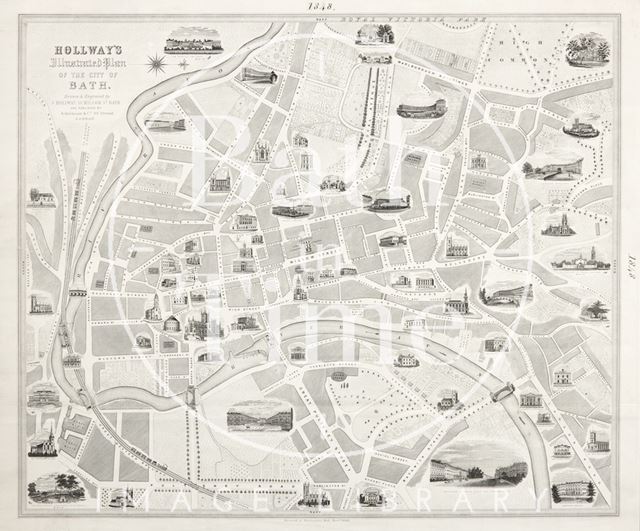 Hollway's Illustrated Plan of the City of Bath 1848