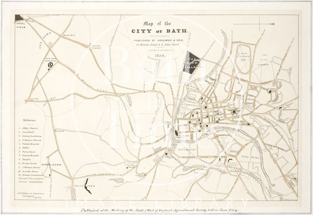 Map of the City of Bath 1854