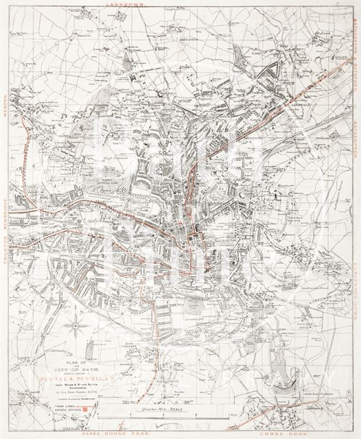 Plan of the City of Bath showing offices of Powell & Powell Ltd. 1904-1918