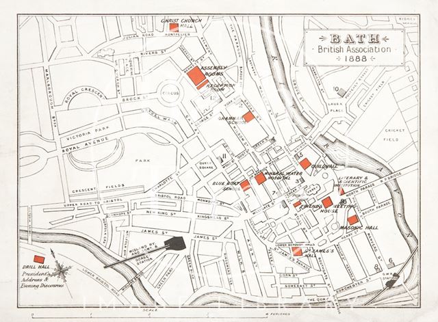 Map of Bath, British Association 1888