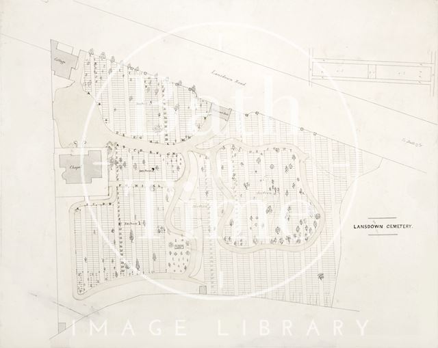 Plan of Lansdown Cemetery, Bath c.1850?