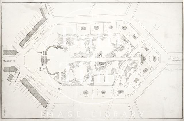 Map of Sydney Gardens, Bath c.1835