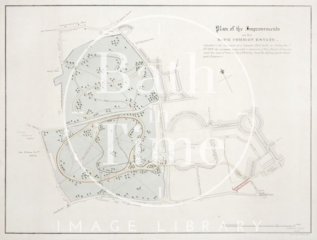 Plan on the improvements on the Bath Common estate 1829