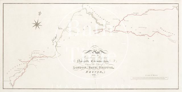 Plan showing the present and projected Navigable Communications between the cities of London, Bath, Bristol and Exeter 1811