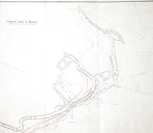 Proposed canal to Bristol linking the River Avon to the Kennet and Avon Canal c.1800?