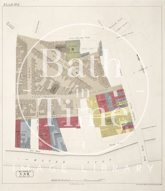 Sales plan for Lower Borough Walls to New Quay (Narrow Quay) area, Bath - Lot 80 - Plan No. 3 c.1860-1870