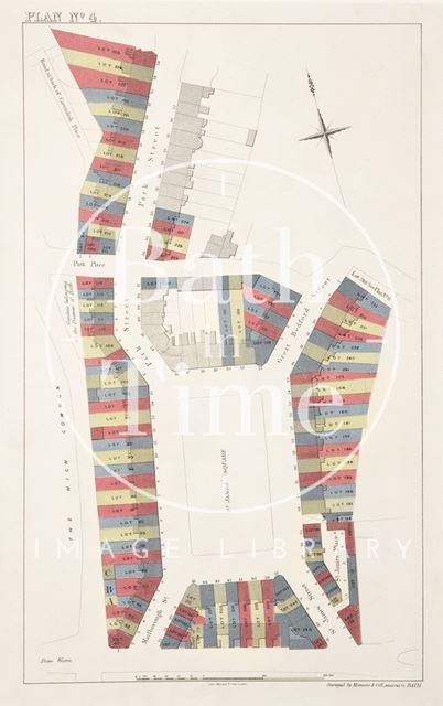 Sales plan for St. James's Square, Great Bedford Street and Park Street, Bath - Lots 81-247 - Plan No. 4 c.1860-1870