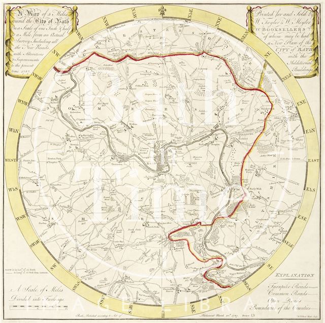 A Plan of 5 Miles Round the City of Bath 1787