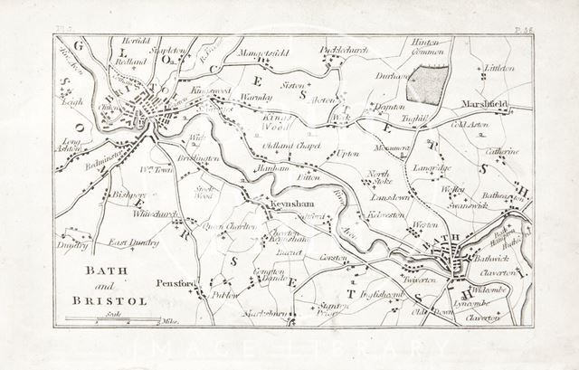 Map of Bath and Bristol 1803