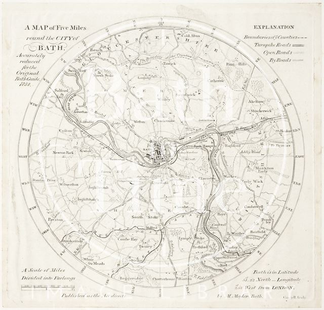 A map of five miles round the city of Bath 1850