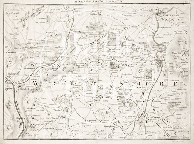 Map of the Road from London to Bath through Wiltshire c.1800?