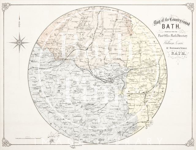 A map of the country round Bath 1870