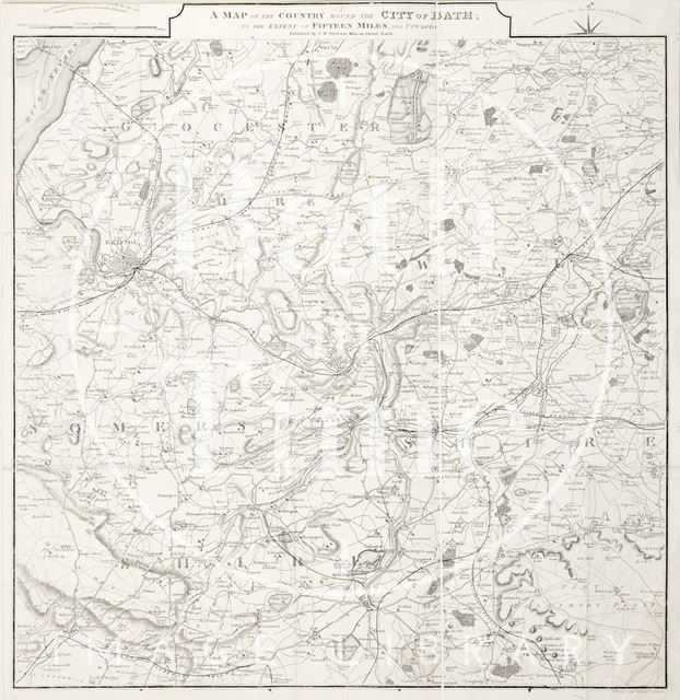 A map of the country round the city of Bath to the extent of fifteen miles and upwards 1873