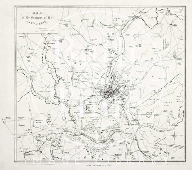 Map of the Environs of the City of Bath 1875