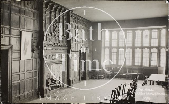 The hall, Abbey Church House, Westgate Buildings, Bath c.1930