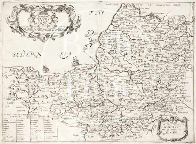 Richard Blome - A Map of the County of Somerset with its Hundreds 1673