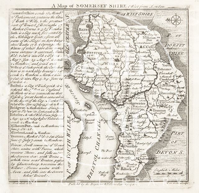 A Map of Somersetshire 1742