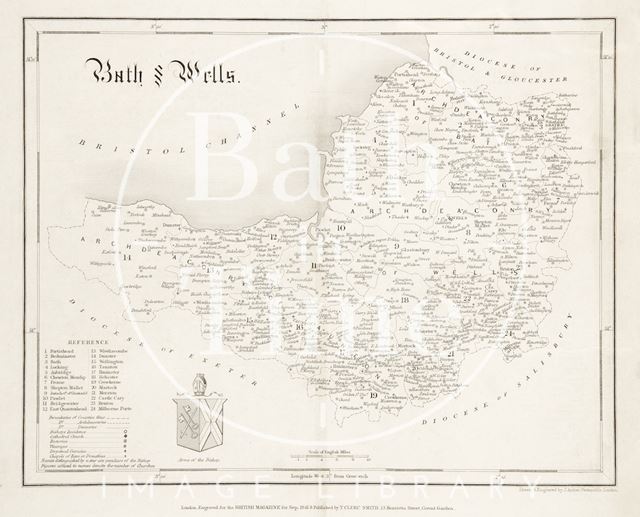 Map of Bath & Wells 1841