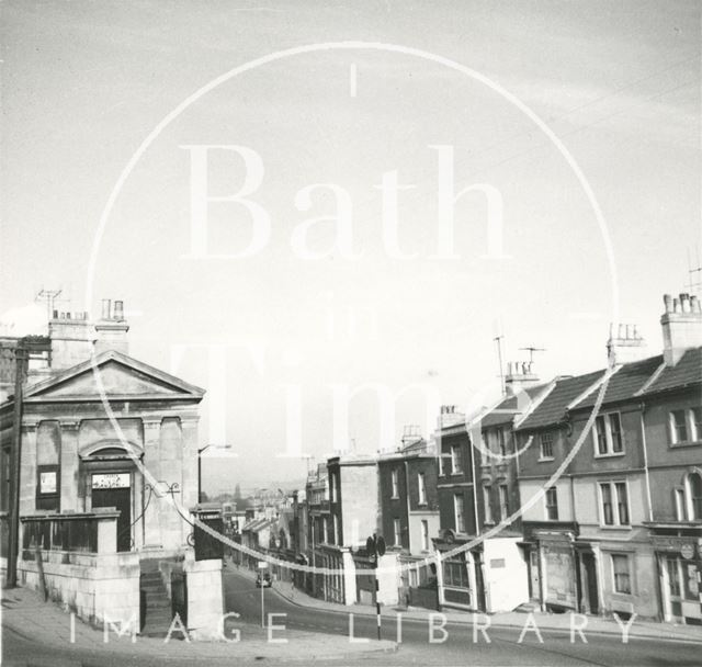 Claverton Street looking west from the bottom of Lyncombe Hill, Bath 1965