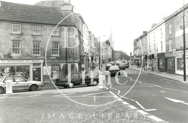 Widcombe Parade on the corner of Prior Park Road, Bath c.1993