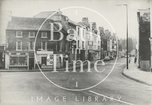 Widcombe Parade looking west from junction of Widcombe Hill and Prior Park Road, Bath 1965