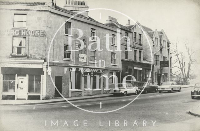 Coburg Place, Widcombe - Looking east from junction of Widcombe Hill and Prior Park Road, Bath 1965