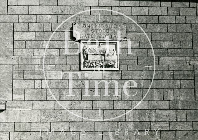 Plaque on the house in Frome Road, Odd Down, Bath 1970