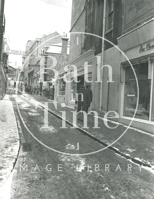 Bartlett Street in the snow, Bath 1967