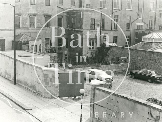 Rear of 18a to 20, Queen Square site of proposed three storey office block, Bath 1985