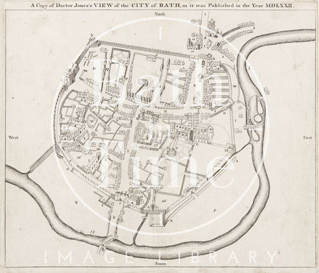 Dr. Jones's View of the City of Bath (1572) 1749