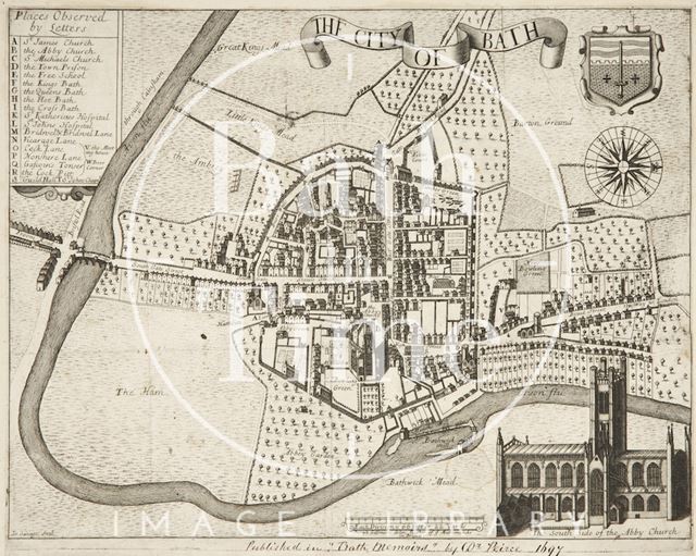 Joseph Gilmore Map of the City of Bath 1694