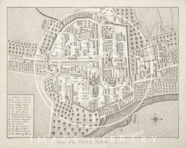 Plan of the City of Bath (1717) 1801