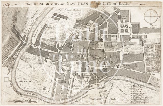 The Ichnography or New Plan of the City of Bath 1759