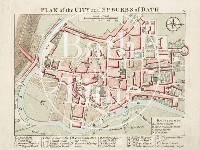 Plan of the City and Suburbs of Bath 1760